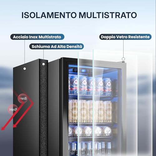 Thumbnail 2 de TRIUMPHKEY Frigorifero per Bevande 90 L con Porta in Vetro – 128 lattine, regolabili, LED