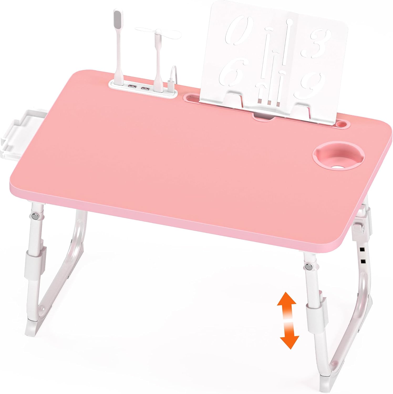 Detalle 2 de DECOSIS FOP-BD-PK Adjustable Lap Desk, 23.6 x 15.7-Inch Top, Pink