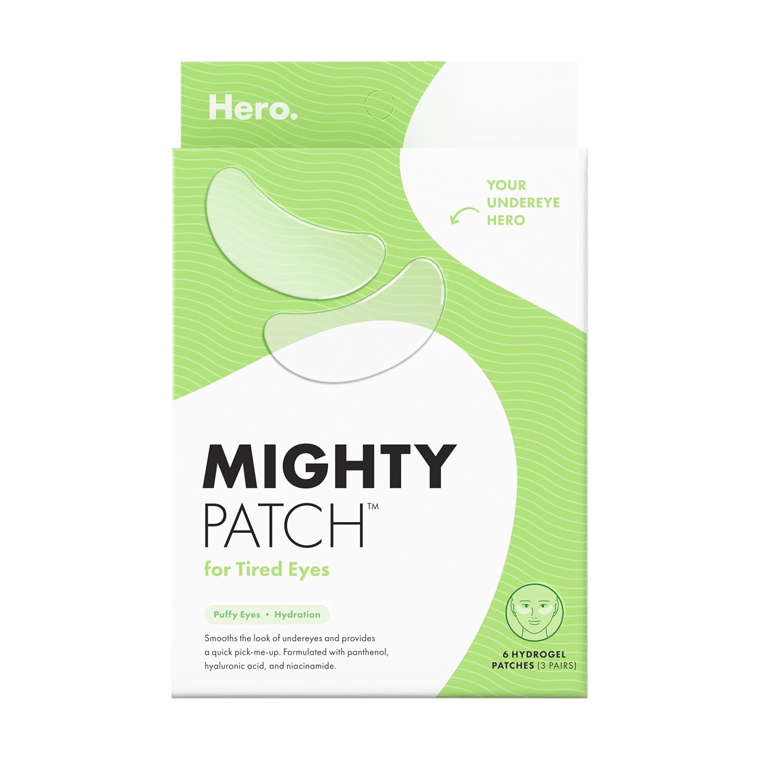 HERO COSMETICS Mighty Patch for Tired Eyes – Soothing Hydrogel Patches