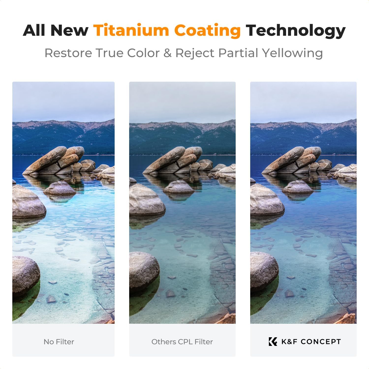 Thumbnail 2 de K&F CONCEPT 2-in-1 Filter 62 mm True Color Polfilter & Ultra-niedrige Reflexion Polfilter (Nano-Xcel)