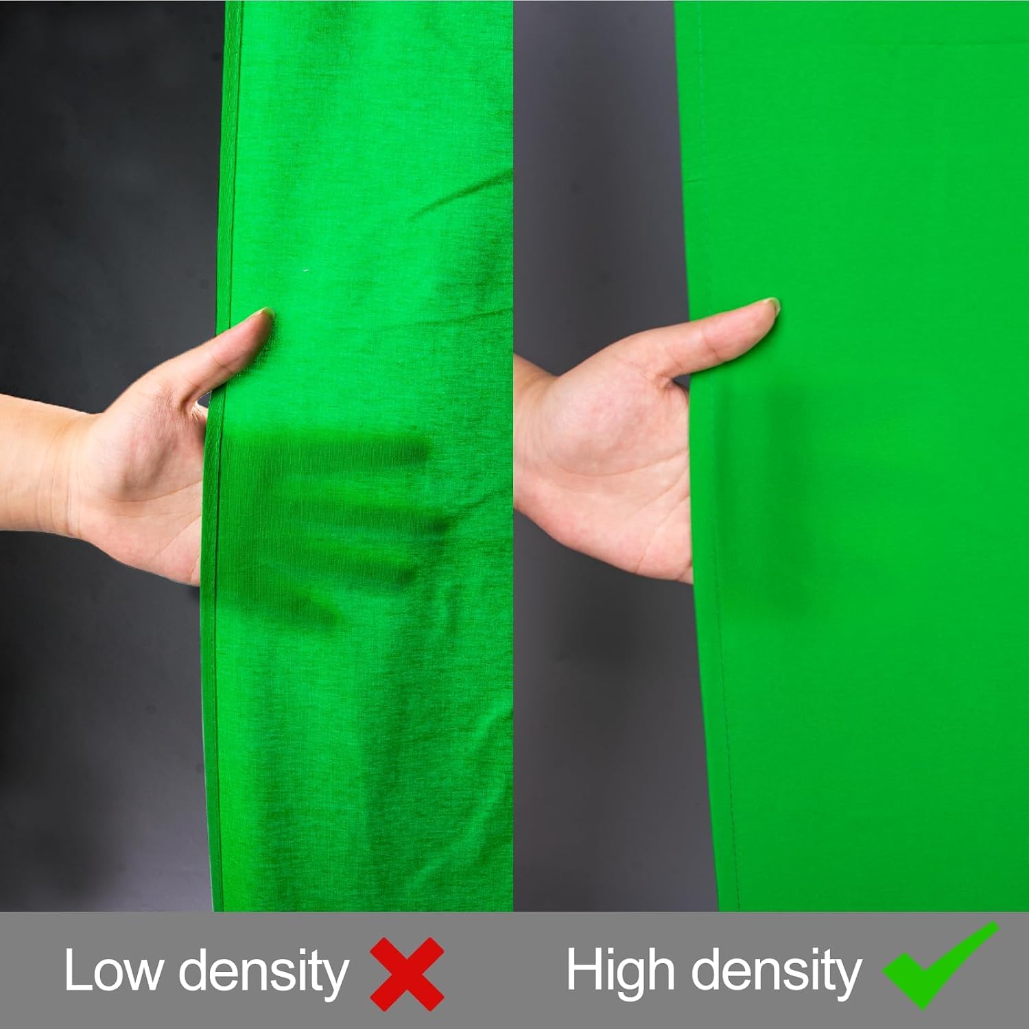 Detalle de EMART zielone tło chromakey z muślinu, kieszenią na drążek i 4 klipsami