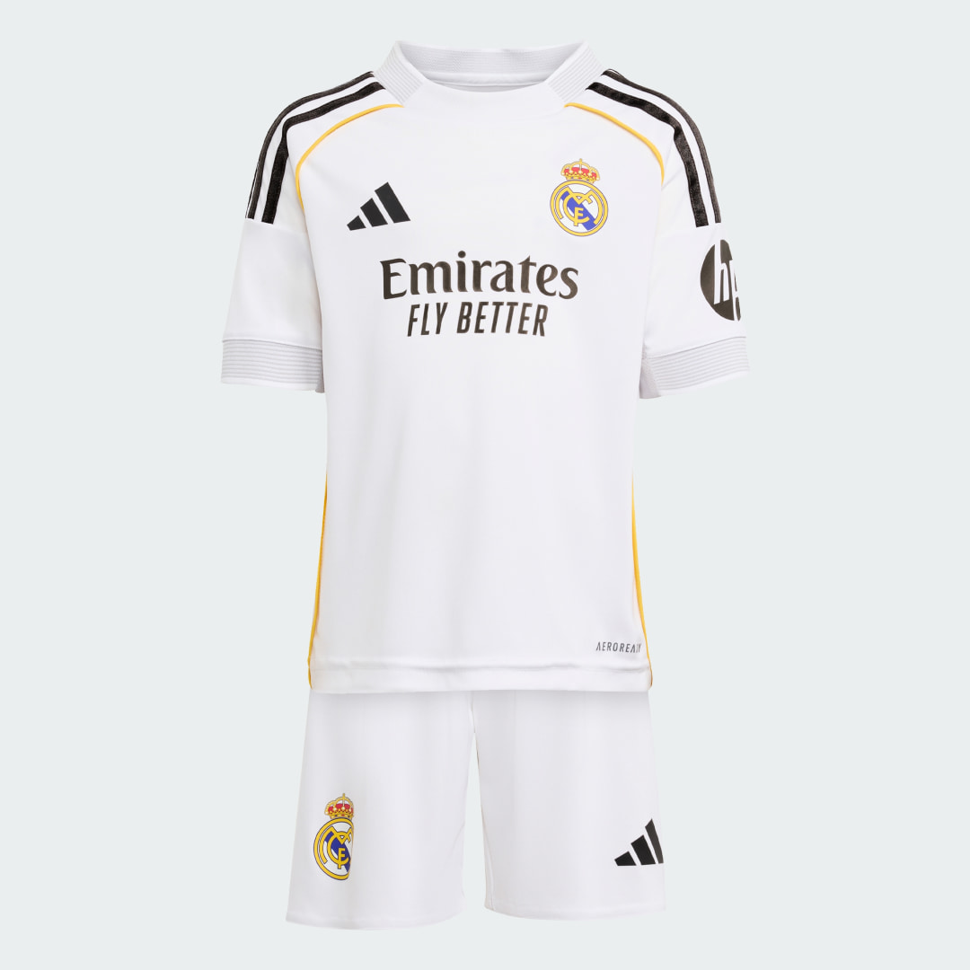 Detalle de Miniconjunto Primera Equipación Real Madrid 25/26 — Adidas