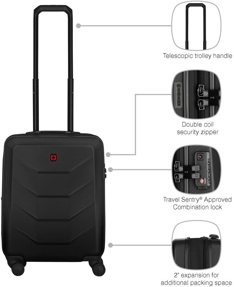 Thumbnail 3 de Wenger Prymo Carry-On Hard Side Case with 4 Wheels (612536) – 36 (43) L, Black