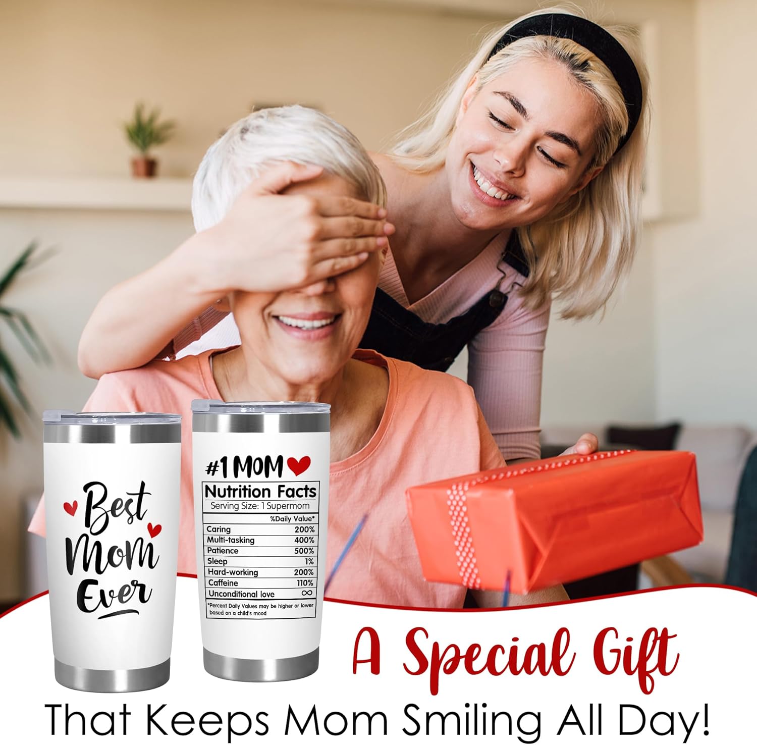 Thumbnail 6 de TEEZWONDER Mothers Day Gifts from Daughter Son 20 oz Stainless Steel Insulated Coffee Tumbler with Lid