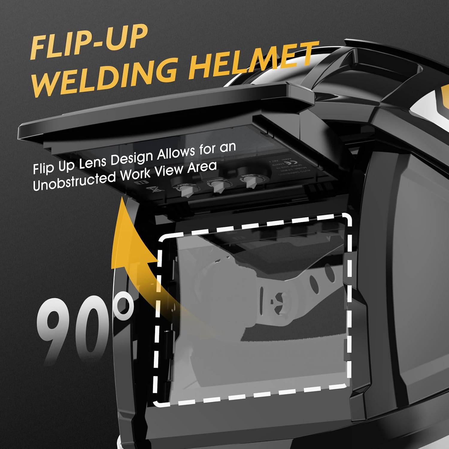 Detalle de TOOLIOM Welding Helmet with 3.64 x 1.66-Inch Viewing Area