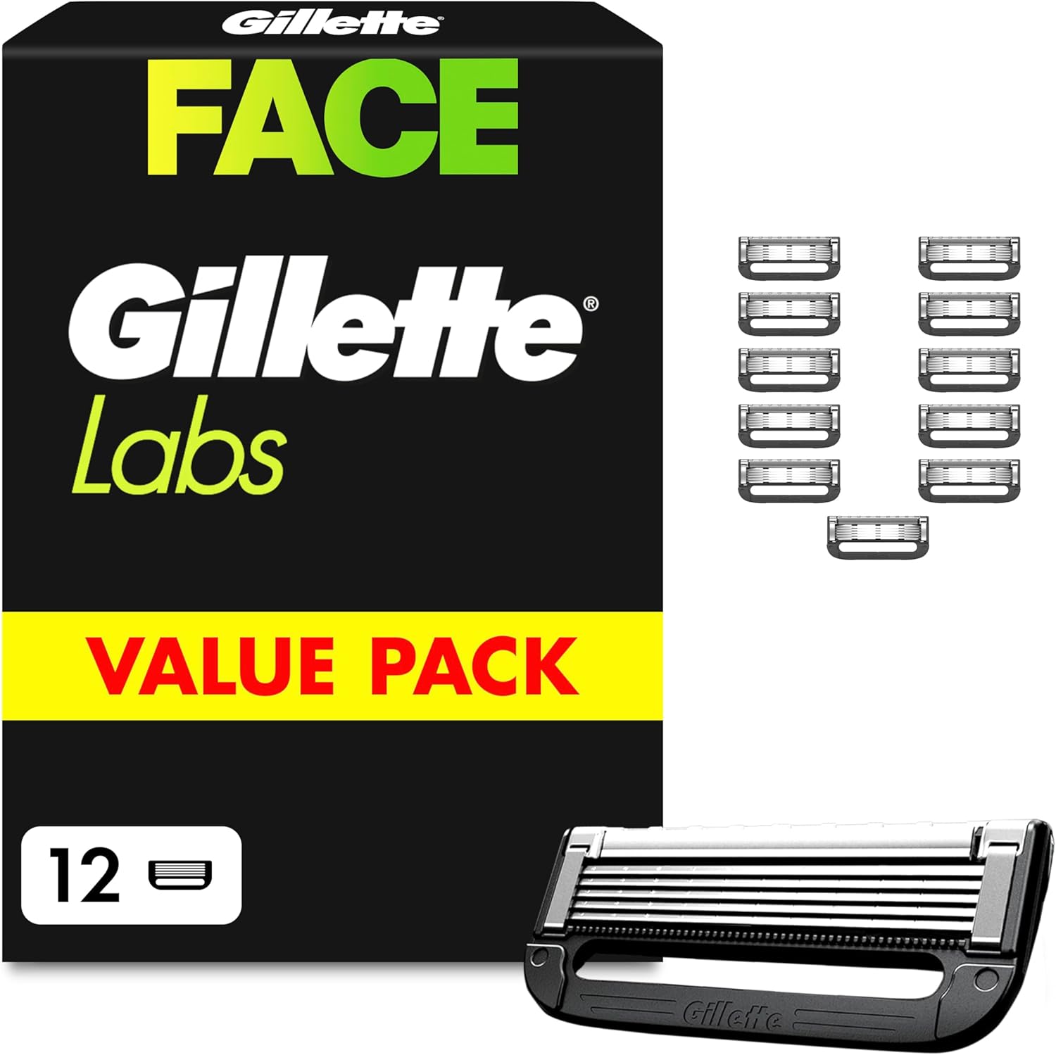 Detalle de Lot de 12 recharges Gillette Labs, 5 lames, rasage doux