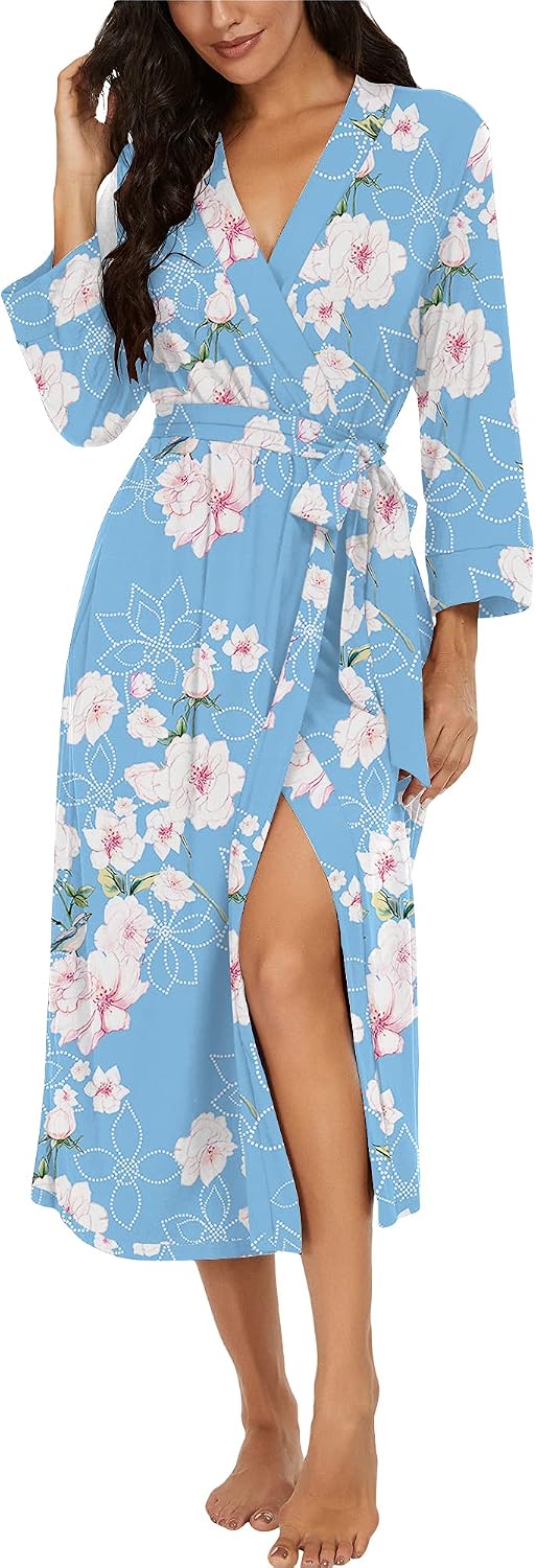 Thumbnail 4 de VINTATRE Women Kimono Robe Lightweight V-neck 🛍
