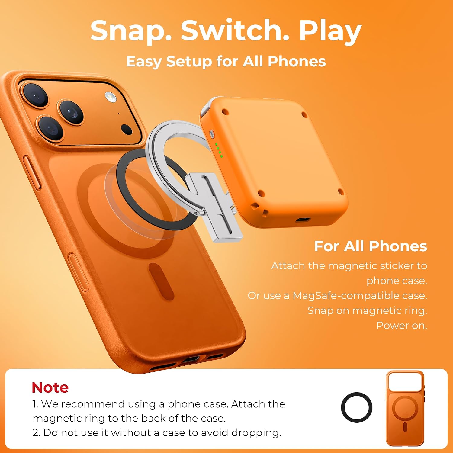 Detalle de abxylute M4 Snap-On Mobile Gaming Controller – Portable Retro-Style Gamepad for Android & iPhone