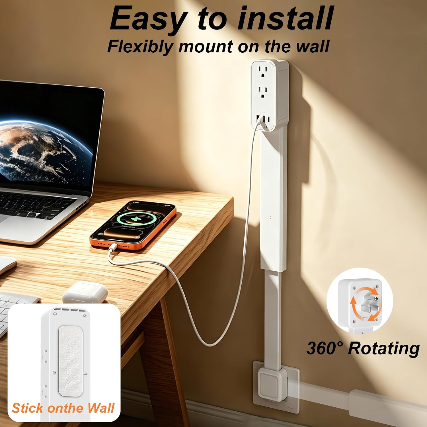 Detalle de Outlet Extender Stick with USB-C