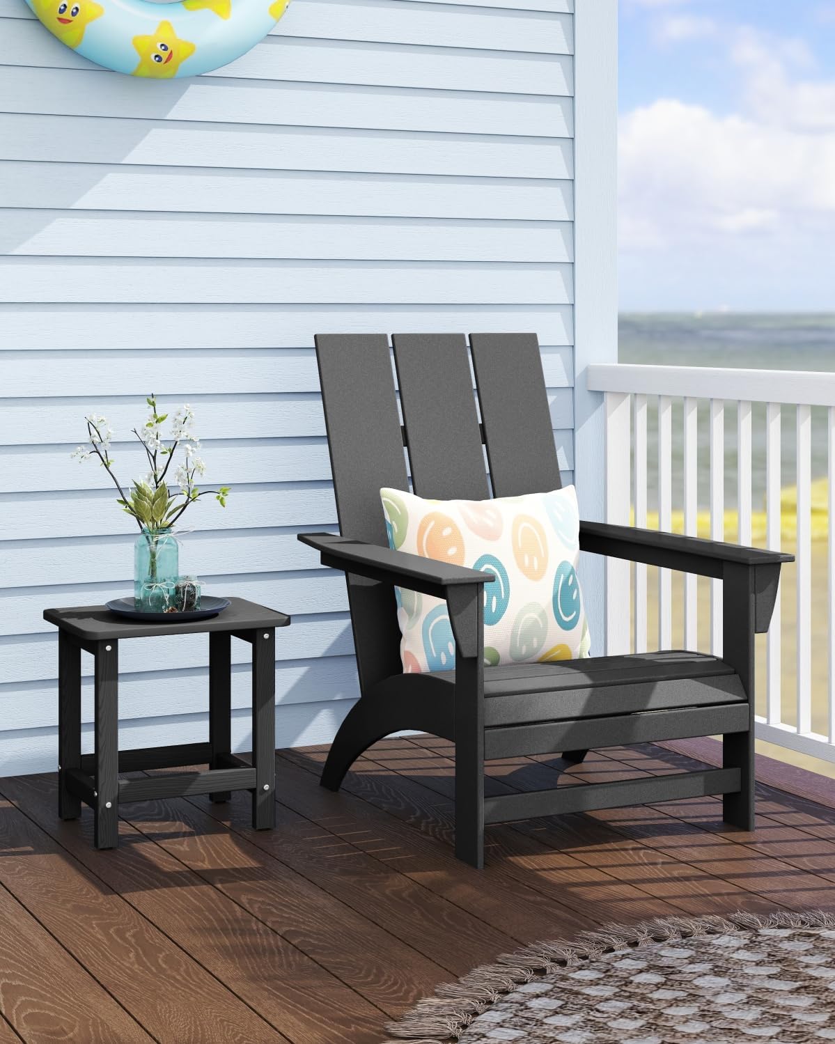 Thumbnail 1 de BIVODA CJ/002-01-CA Outdoor Side Table, Black HDPE Square Patio Table