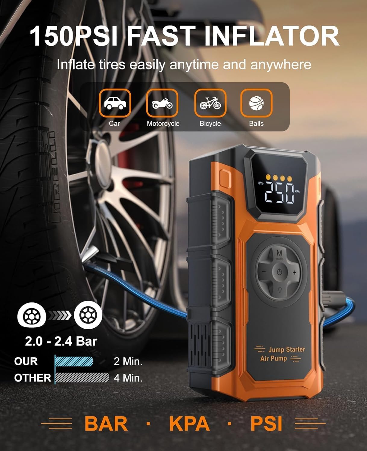 Detalle de Jump Starter Power Pack 6000A tyre inflator
