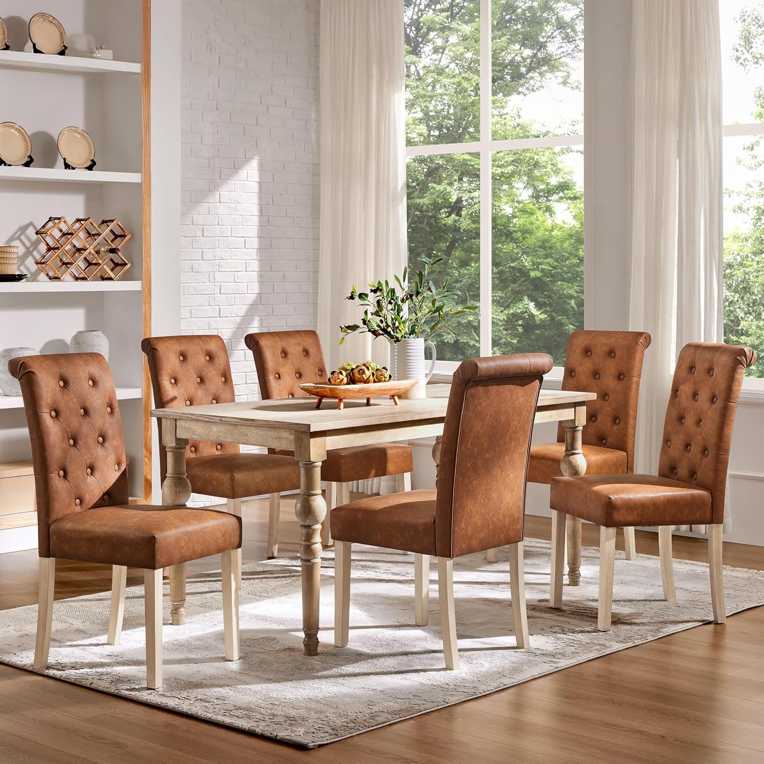 Detalle 2 de Yaheetech 6 Sillas de Polipiel ☕ para Comedor y Cocina