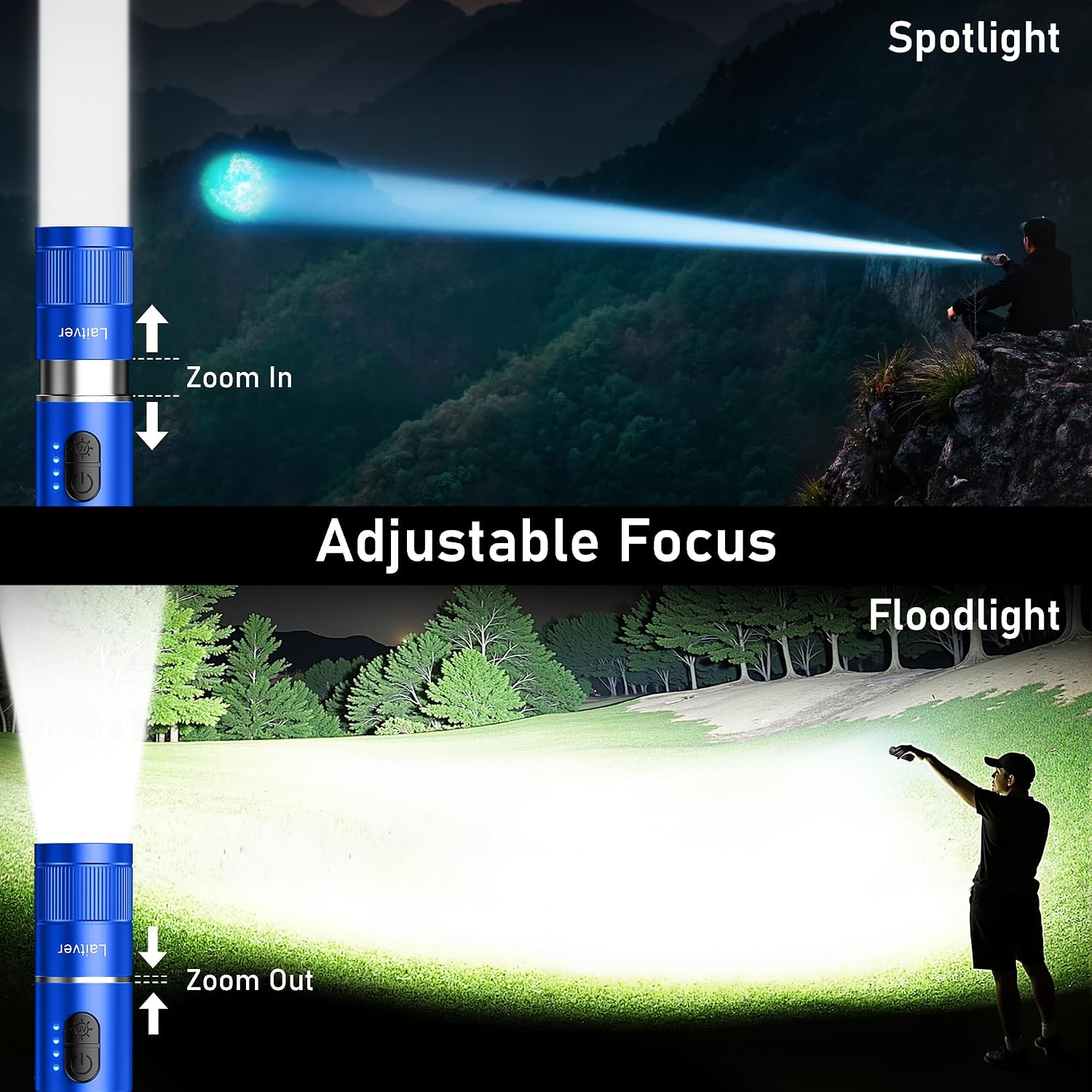 Detalle 2 de Laitver 2-in-1 Taschenlampe 395 nm