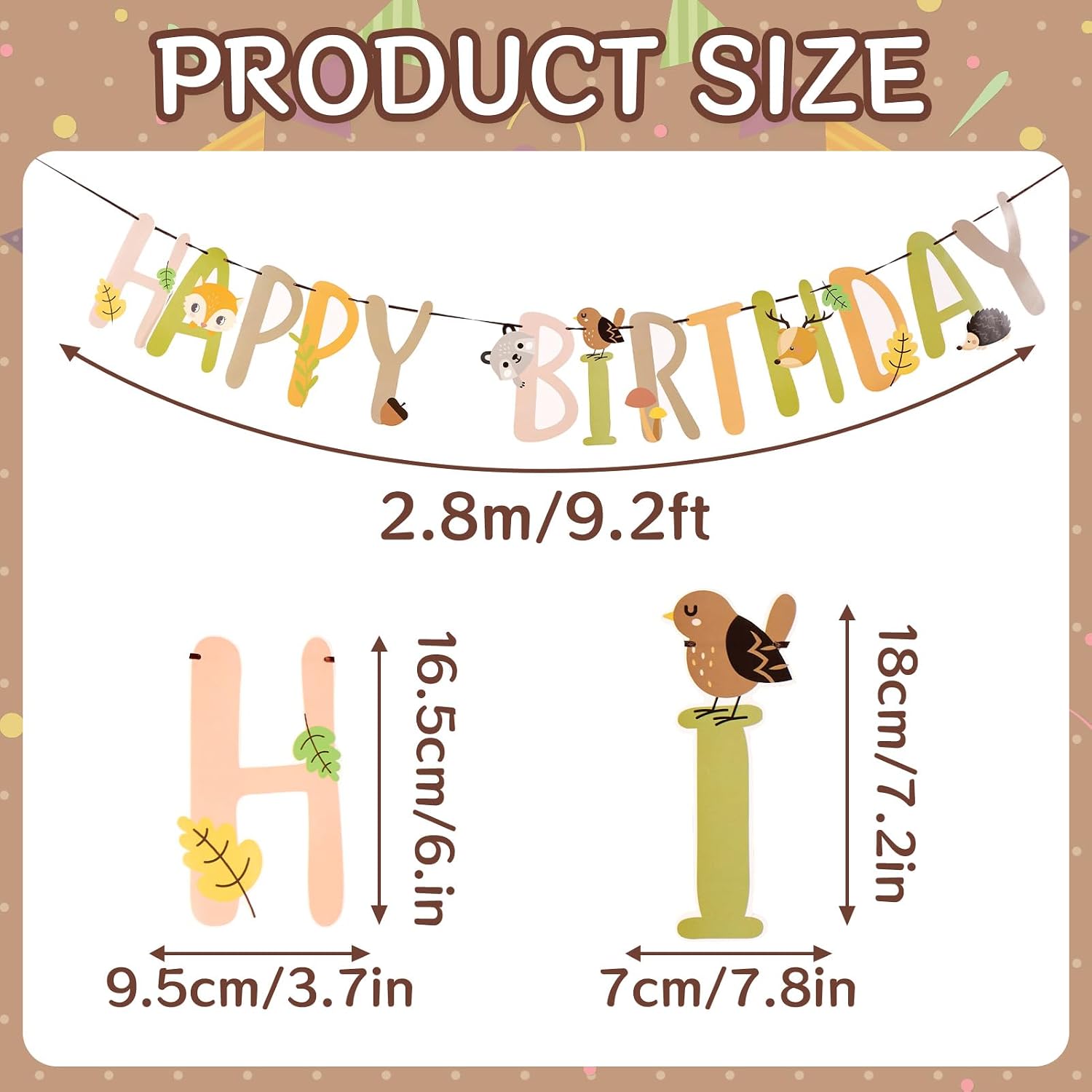Thumbnail 2 de SUNBEAUTY Cartoon Happy Birthday Banner – Dschungel Safari Girlande für Kindergeburtstag