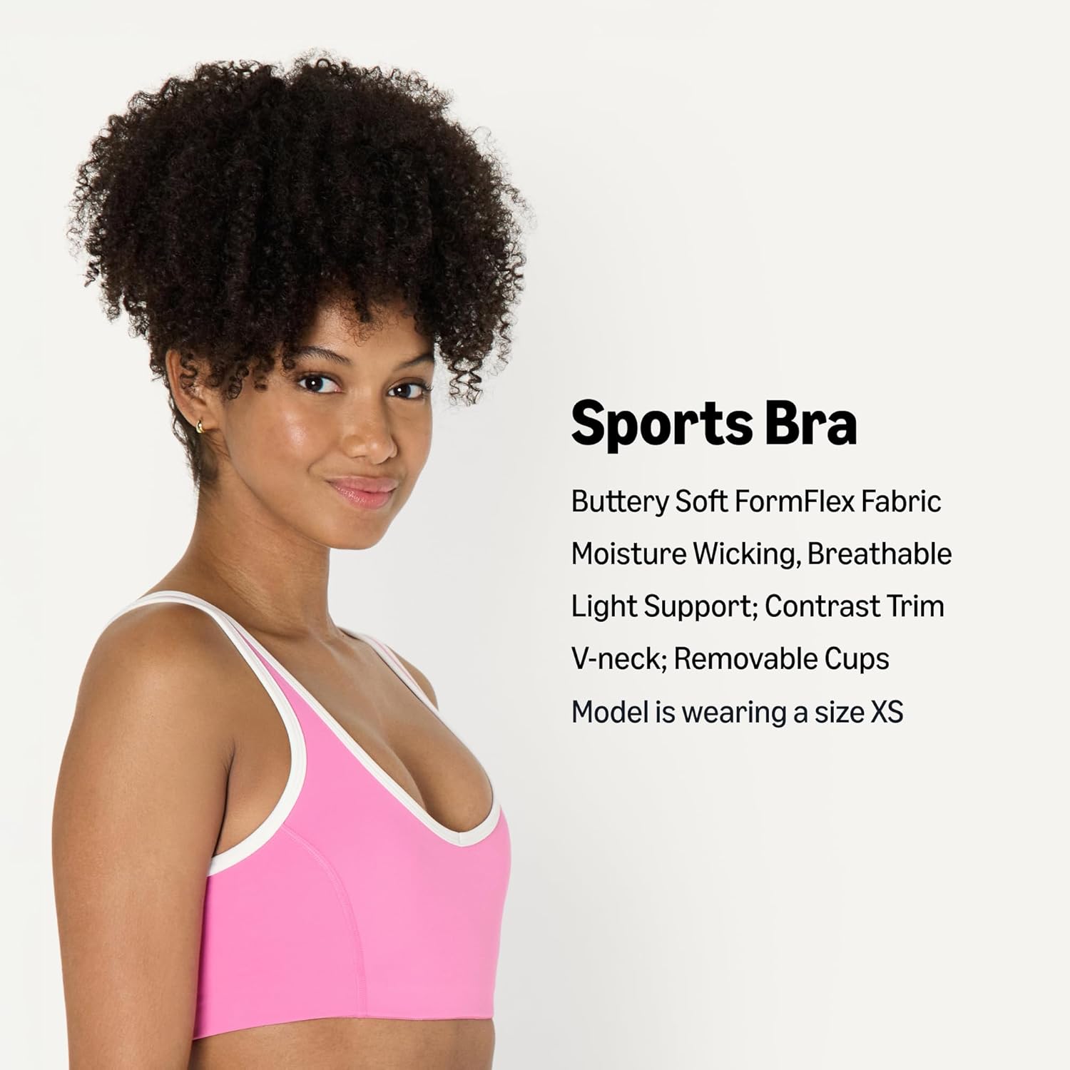 Thumbnail 1 de Amazon Essentials Women’s Active FormFlex Buttery Soft Light Support V-Neck Sports Bra with Contrast Trim