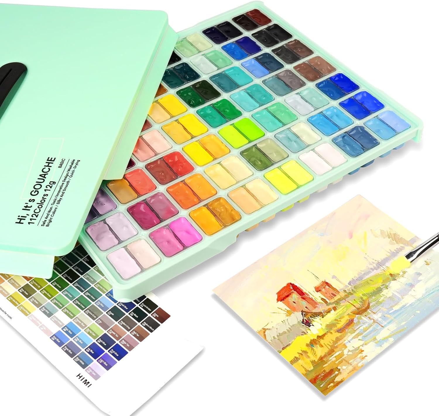 Thumbnail 5 de ABEIER HIMI Gouache-Farben-Set mit Doppelbechern – 112 Farben à 12 ml (Jelly Cup Design)