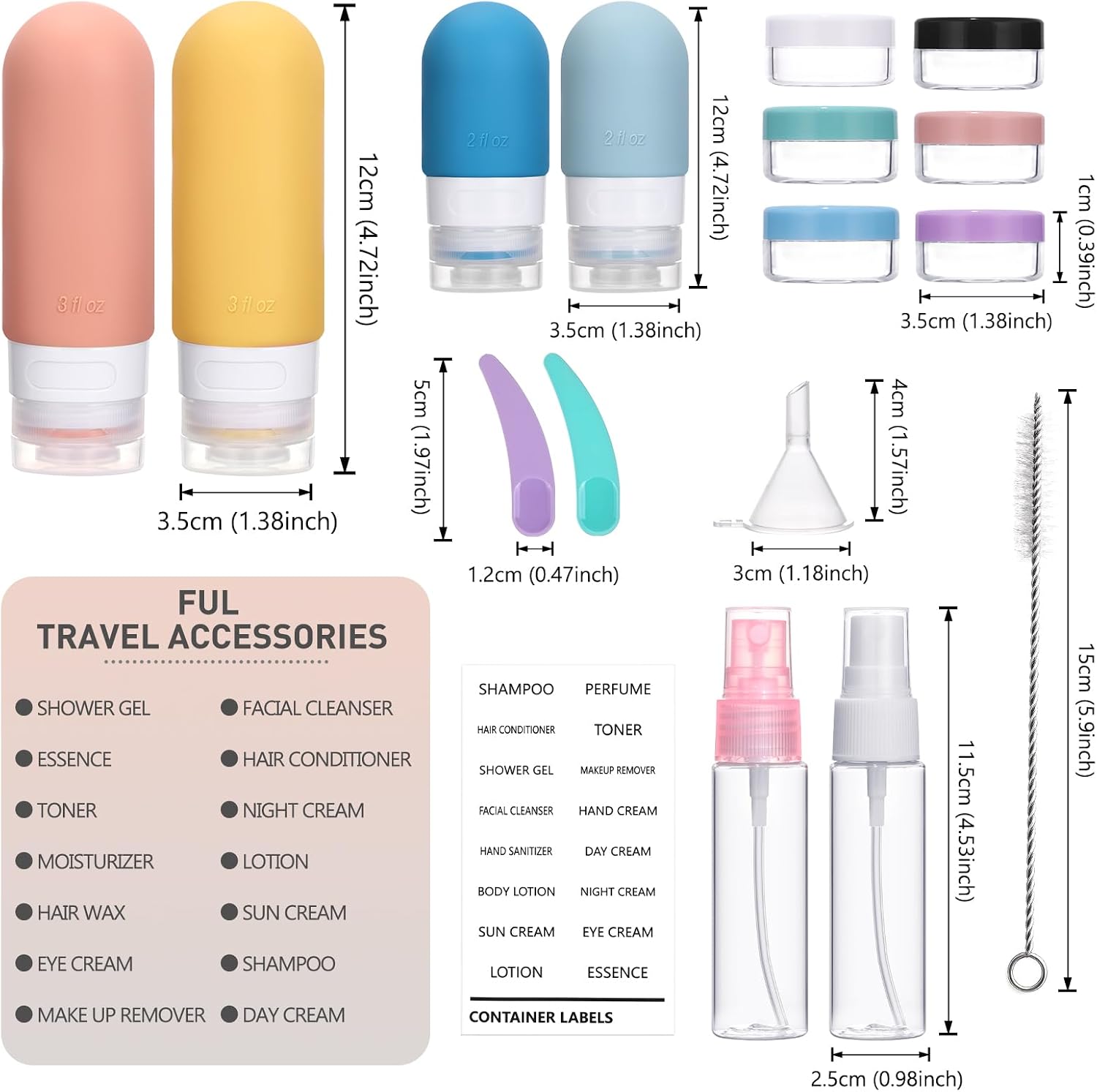 Detalle 2 de Lychico Travel Bottles 16‑Piece set