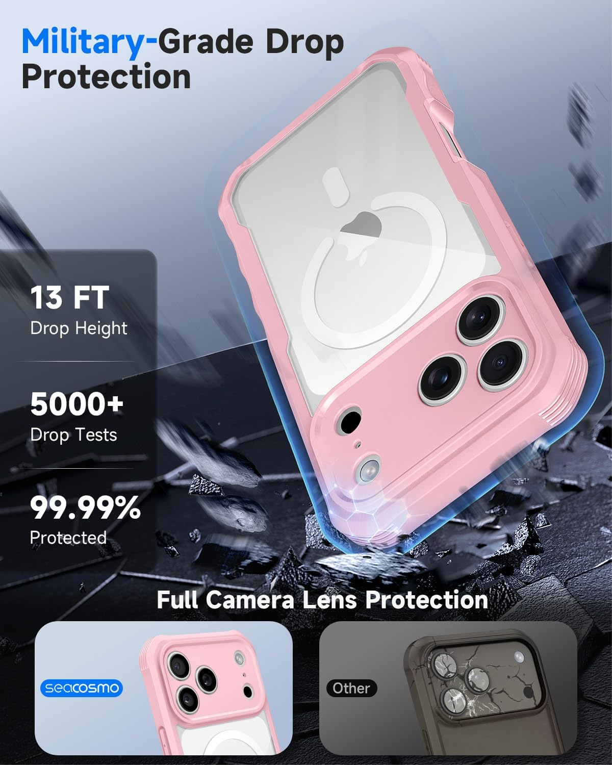 Detalle de iPhone 17 Pro Max privacy case 9H