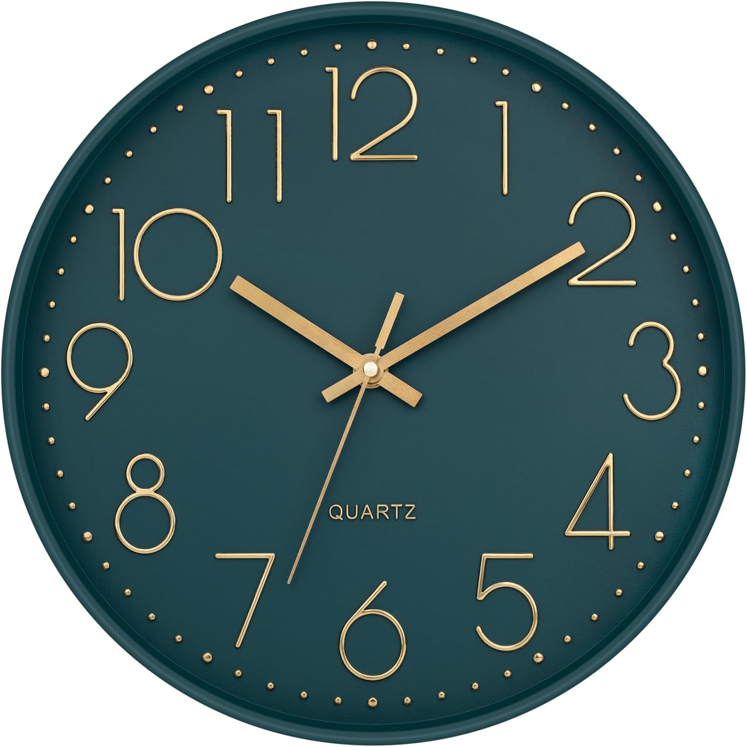 Detalle de Lumuasky horloge murale moderne-vert wandklok 12 inch, stil en smaragdgroen