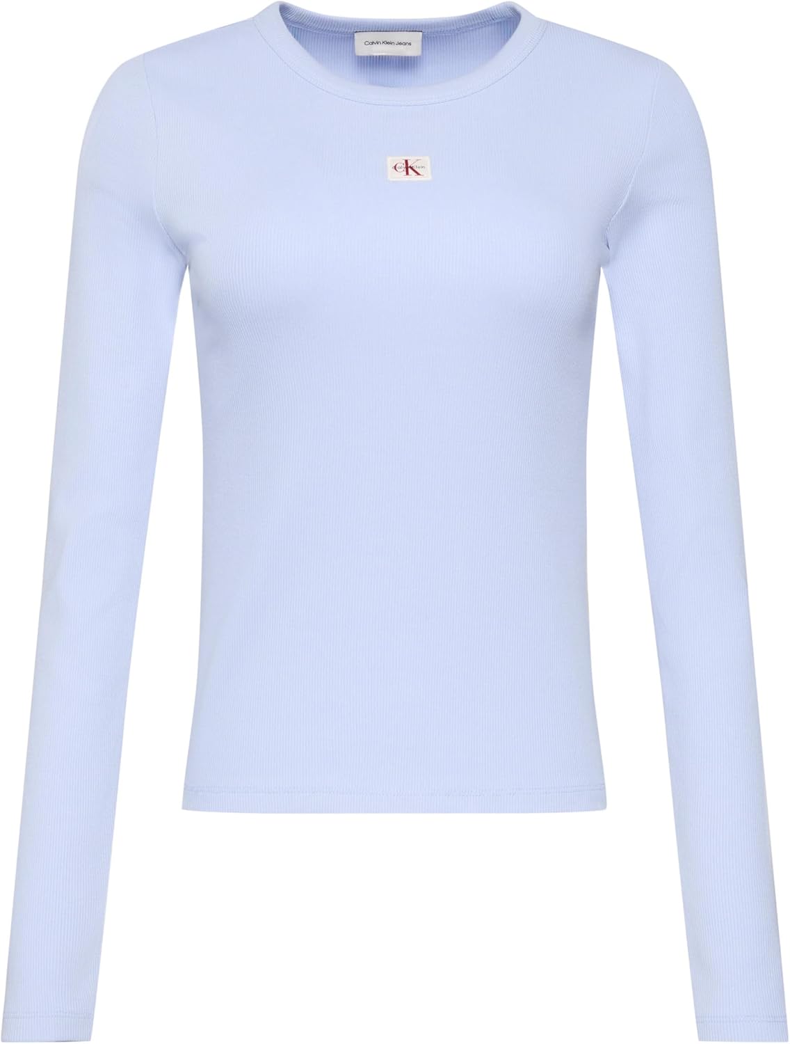 Thumbnail 2 de Calvin Klein LS Woven Label 2x2 Rib Crew Top da donna