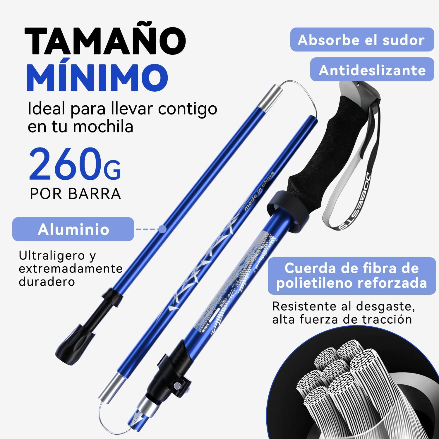 Thumbnail 1 de DOBESTS Bastones de Senderismo plegables 110 130 cm