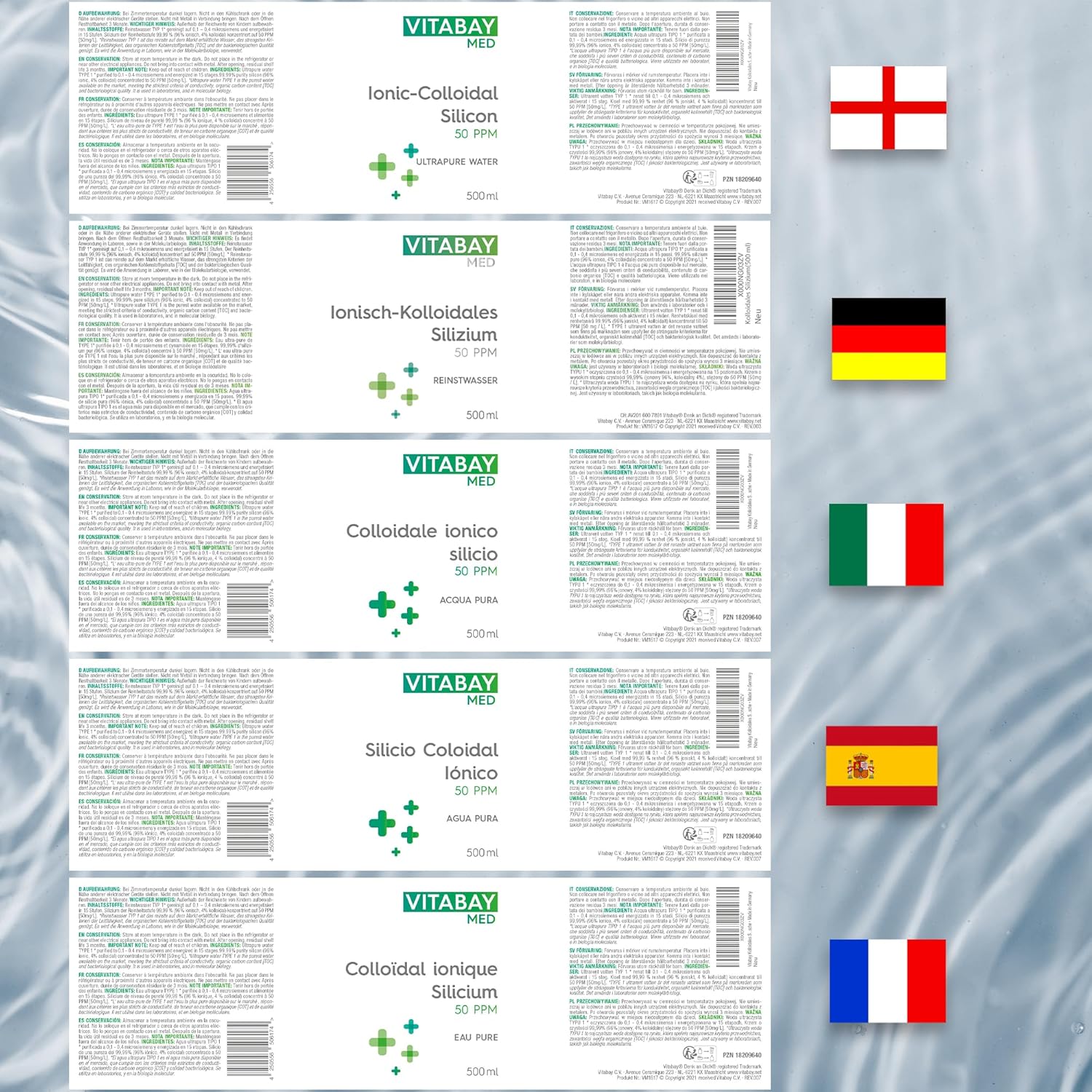Thumbnail 4 de Silice colloidale 50 PPM altamente concentrata (99,99%) in flacone da 500 ml