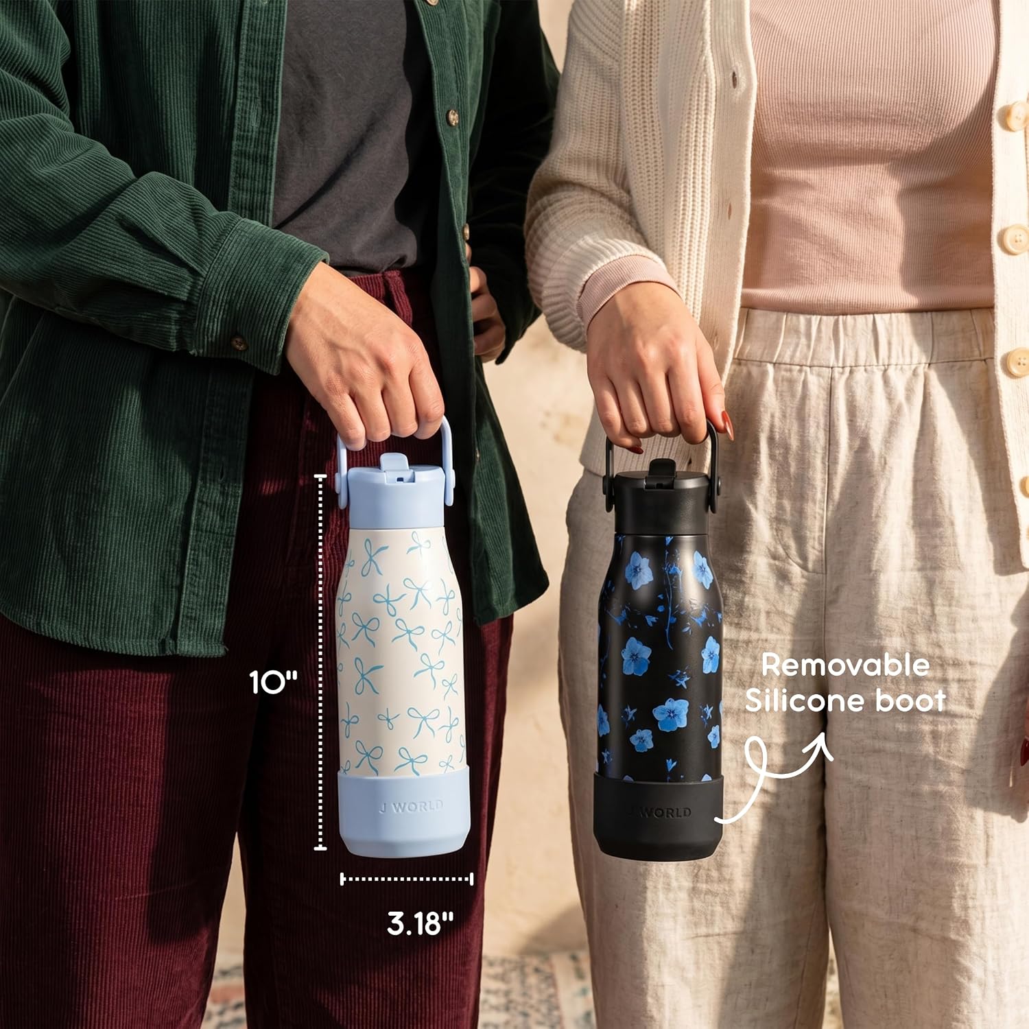 Detalle de J World insulated stainless steel water bottle, 22oz