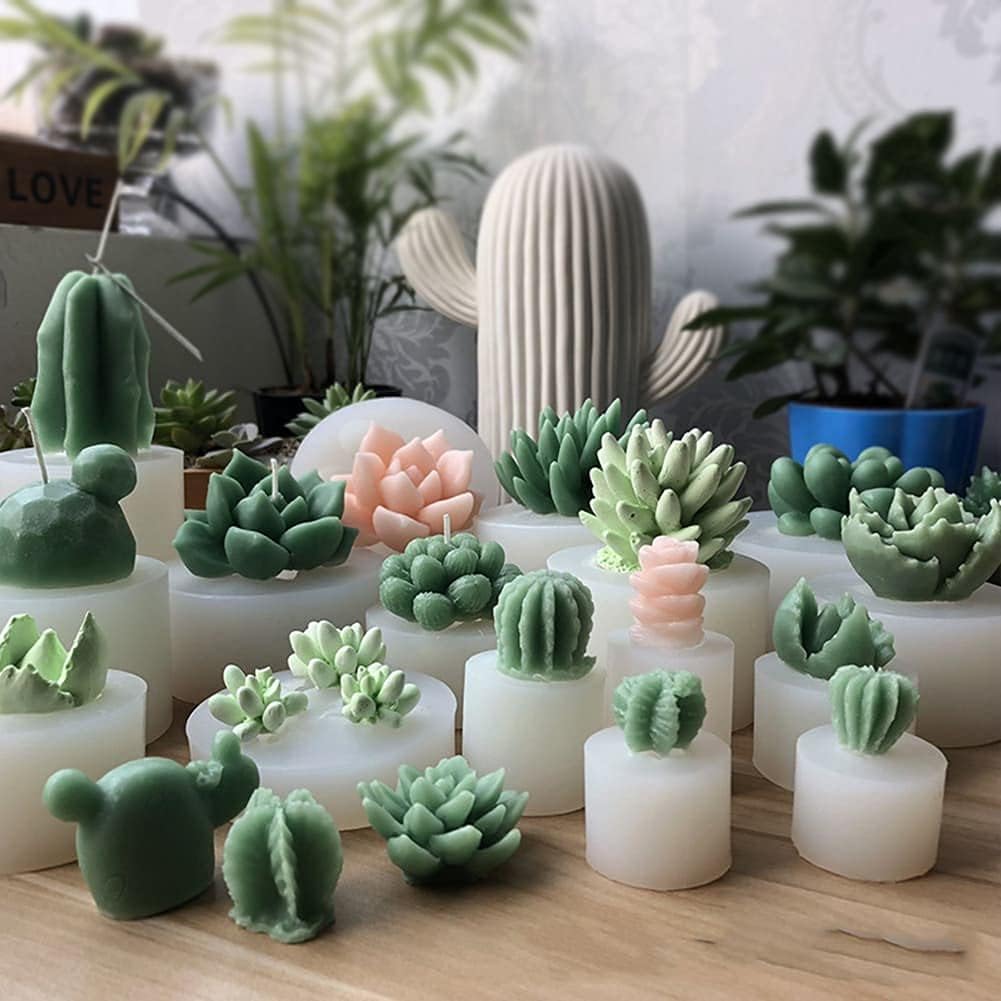 Detalle de Eidoct 8 Pcs Succulent Silicone Molds — 3D Succulent Molds for DIY Decor and Treats