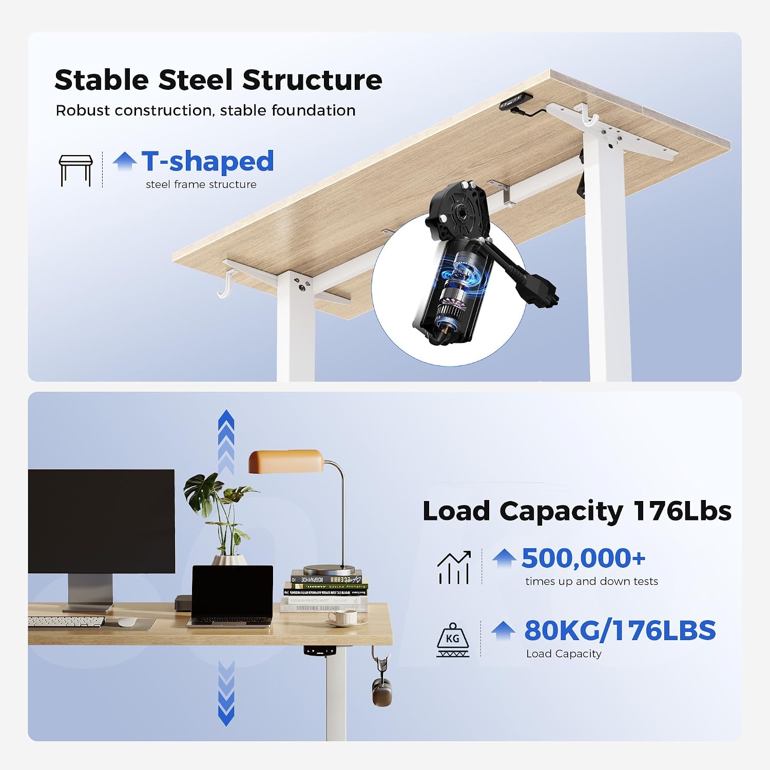 Detalle 1 de Agilestic DJ 40 x 24-Inch Electric Standing Desk, Maple, Memory Presets