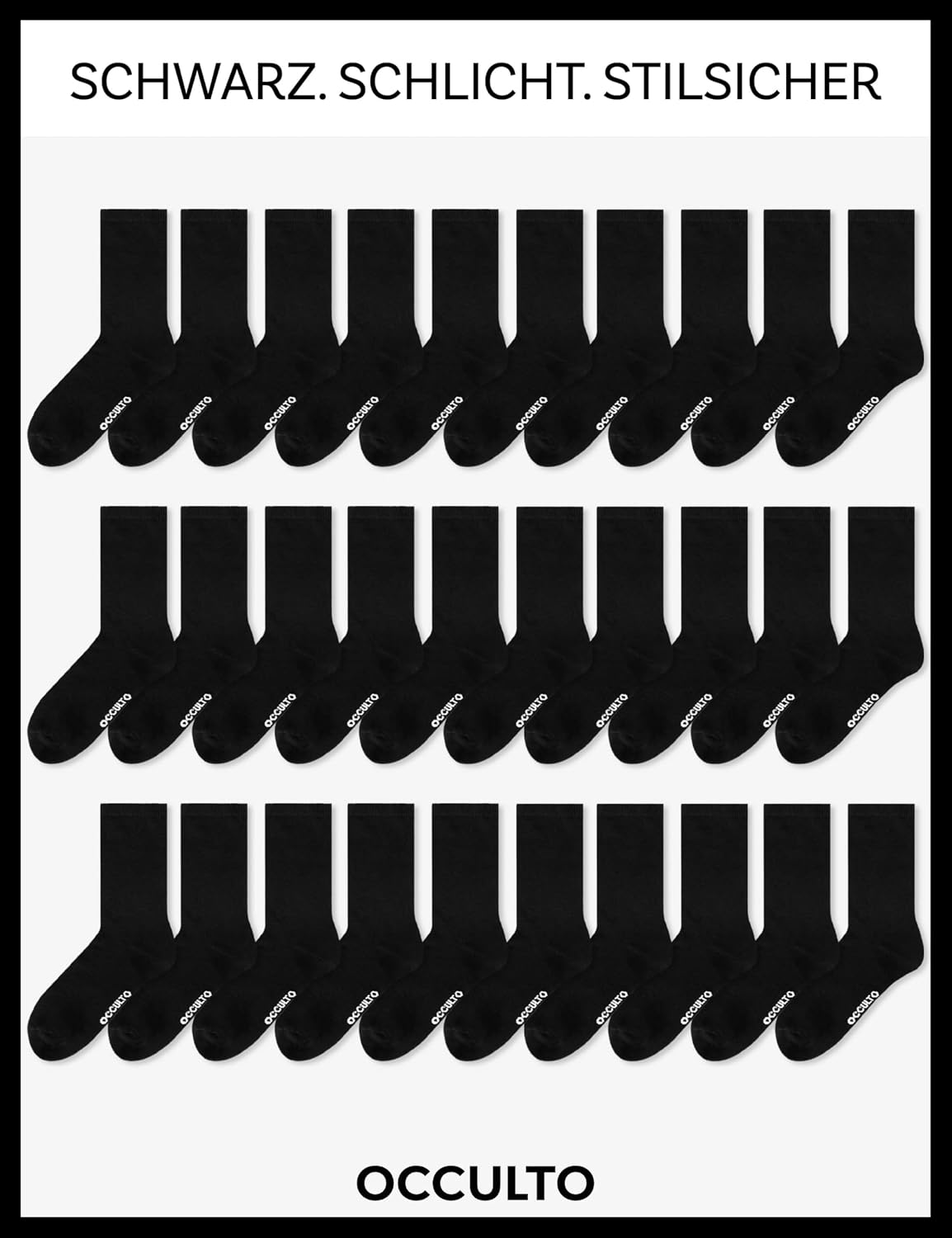 Detalle de Occulto Hermann schwarze Socken 10er Pack