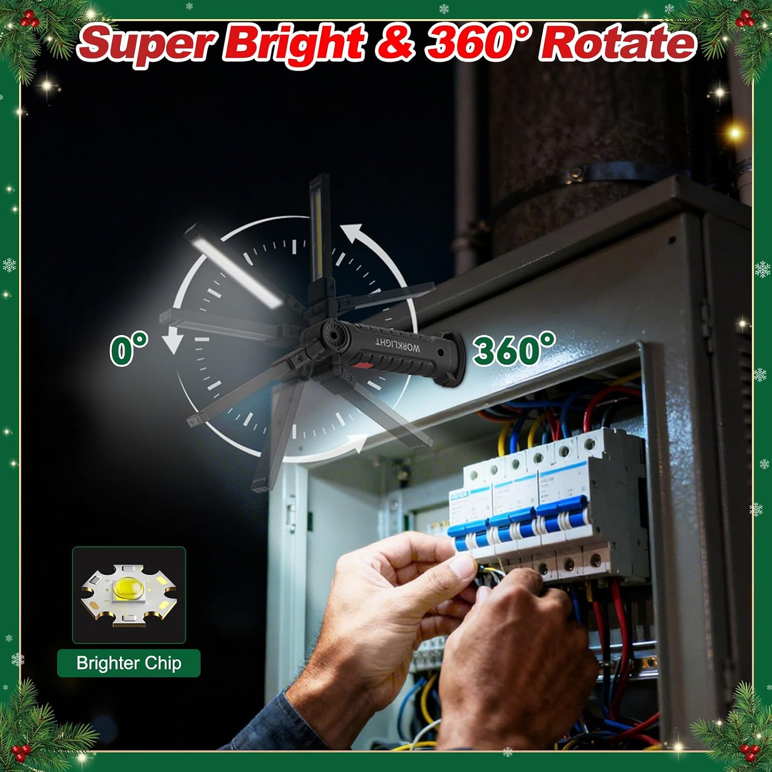 Detalle de Ruboliy 12-Pack Magnetic LED Work Lights, Rechargeable, 5 Modes, 360° Rotation