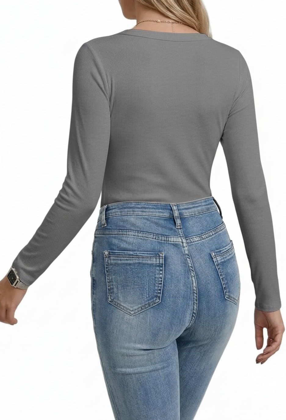 Thumbnail 3 de AirMood Casual damesshirt met lange mouwen, ronde hals en comfortabele pasvorm