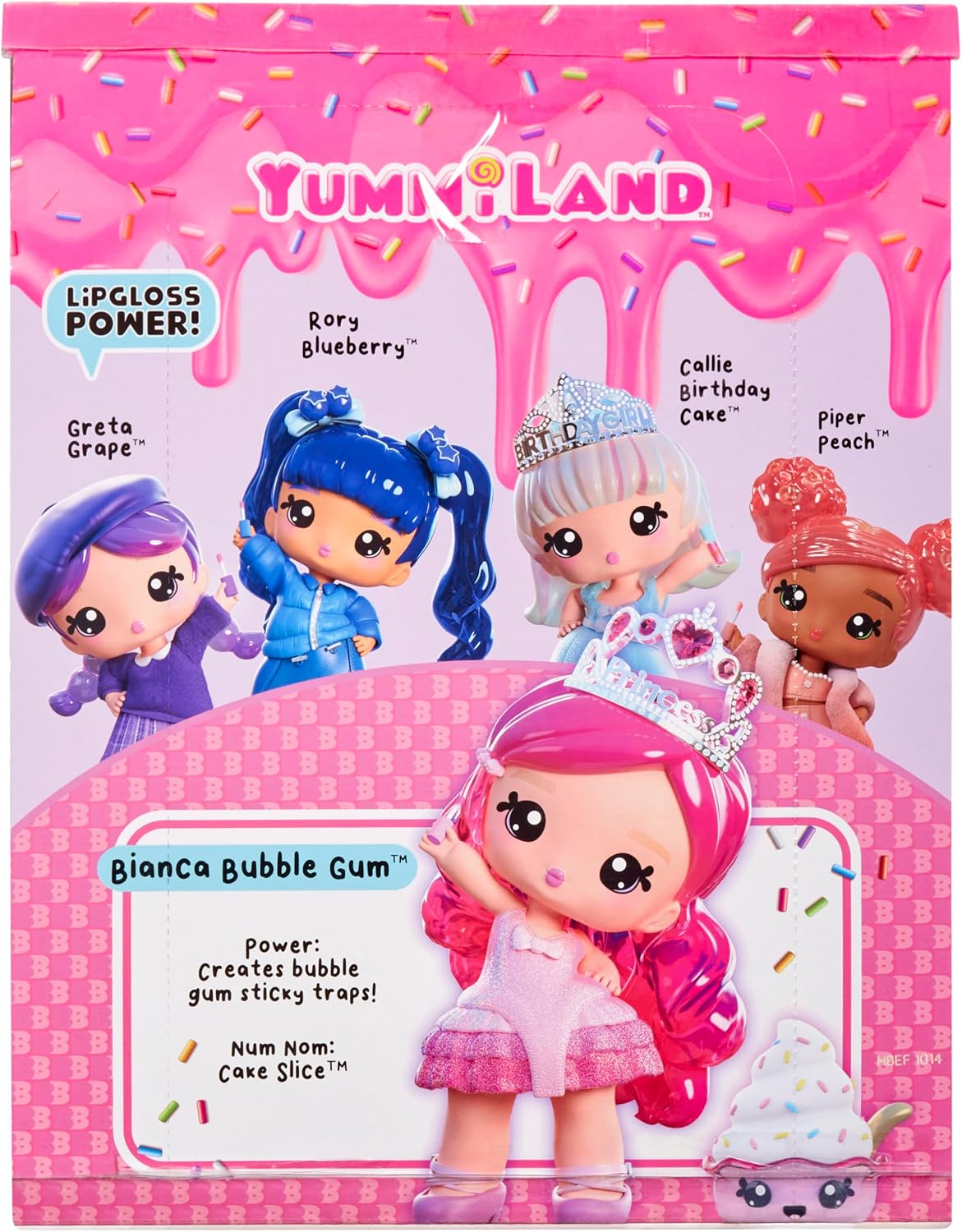 Detalle de Yummiland 120735-EUC – duża pachnąca lalka Bianca Bubblegum z zestawem do błyszczyka