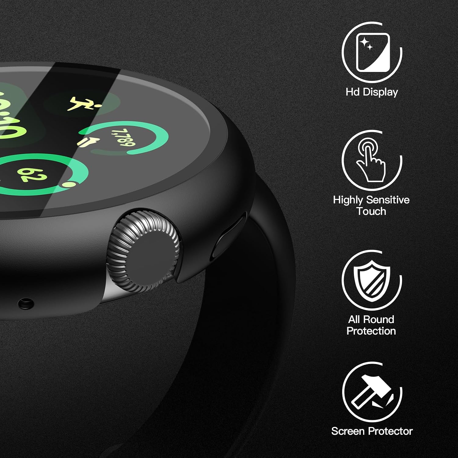 Thumbnail 1 de Misxi Pixel Watch 3 Hard PC Case 45mm (2-Pack)