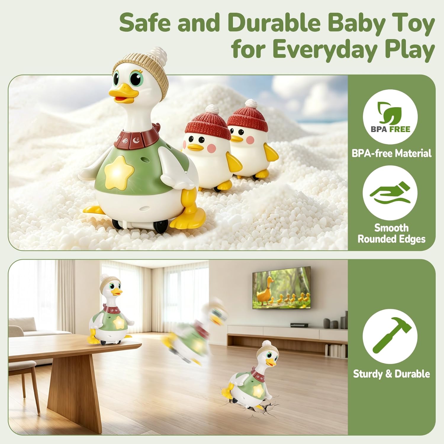 Thumbnail 6 de Aolieh Baby Toys 6–12 Months Crawling Duck with Music & Lights (Mama Duck + 2 Ducklings)