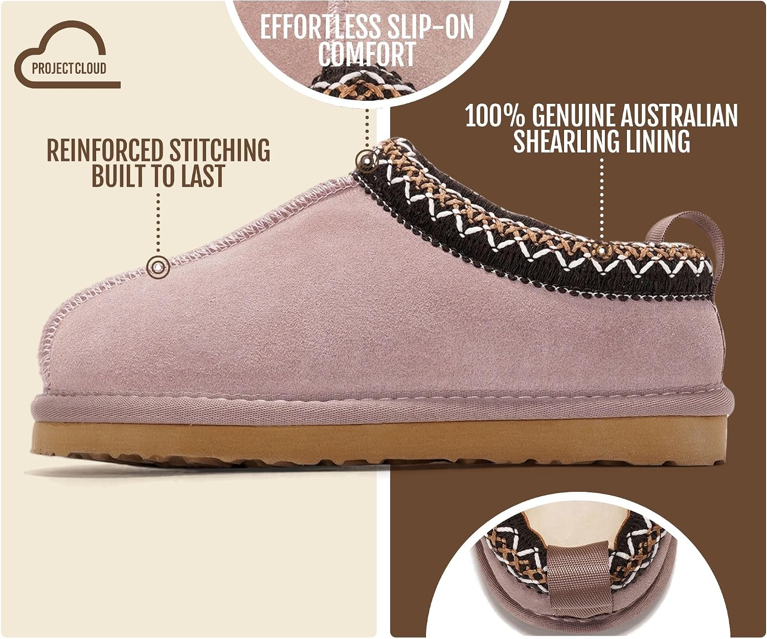Thumbnail 3 de Project Cloud DreamWarm Kids’ Leather Slippers with Memory Foam and Shearling
