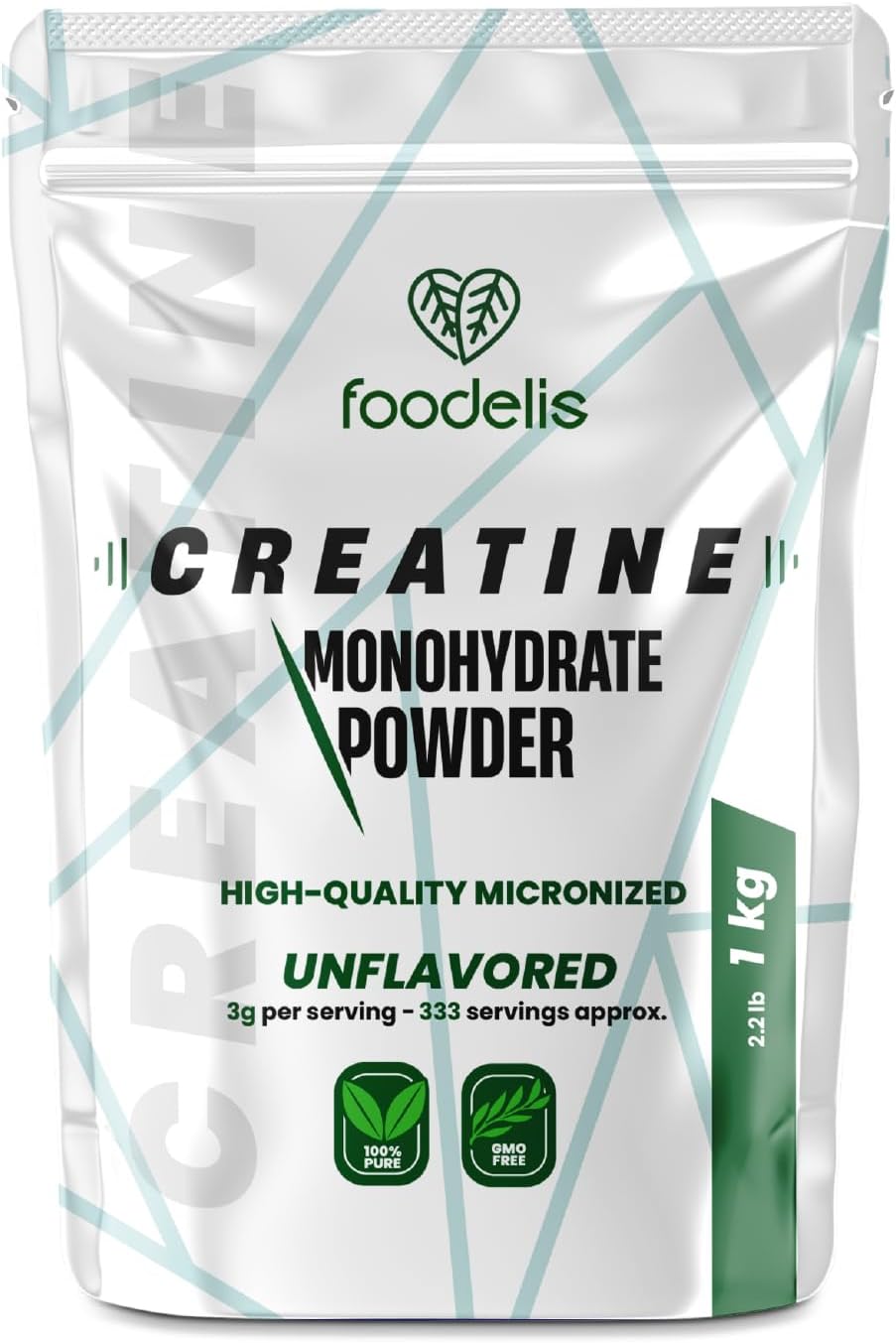 Detalle de Foodelis Creatina Monohidratada 1 kg - ¡Pureza y Eficiencia! 💪