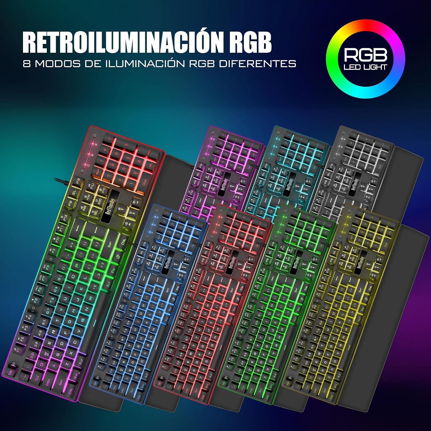 Detalle 2 de RedThunder K10 Kit Gaming 3 en 1 con RGB y Teclas Mecánicas