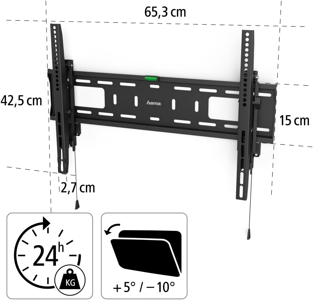 Thumbnail 2 de Hama TV Wandhalterung neigbar mit Diebstahlschutz – für 37–90 Zoll, VESA 100x100 bis 600x400, bis 50 kg