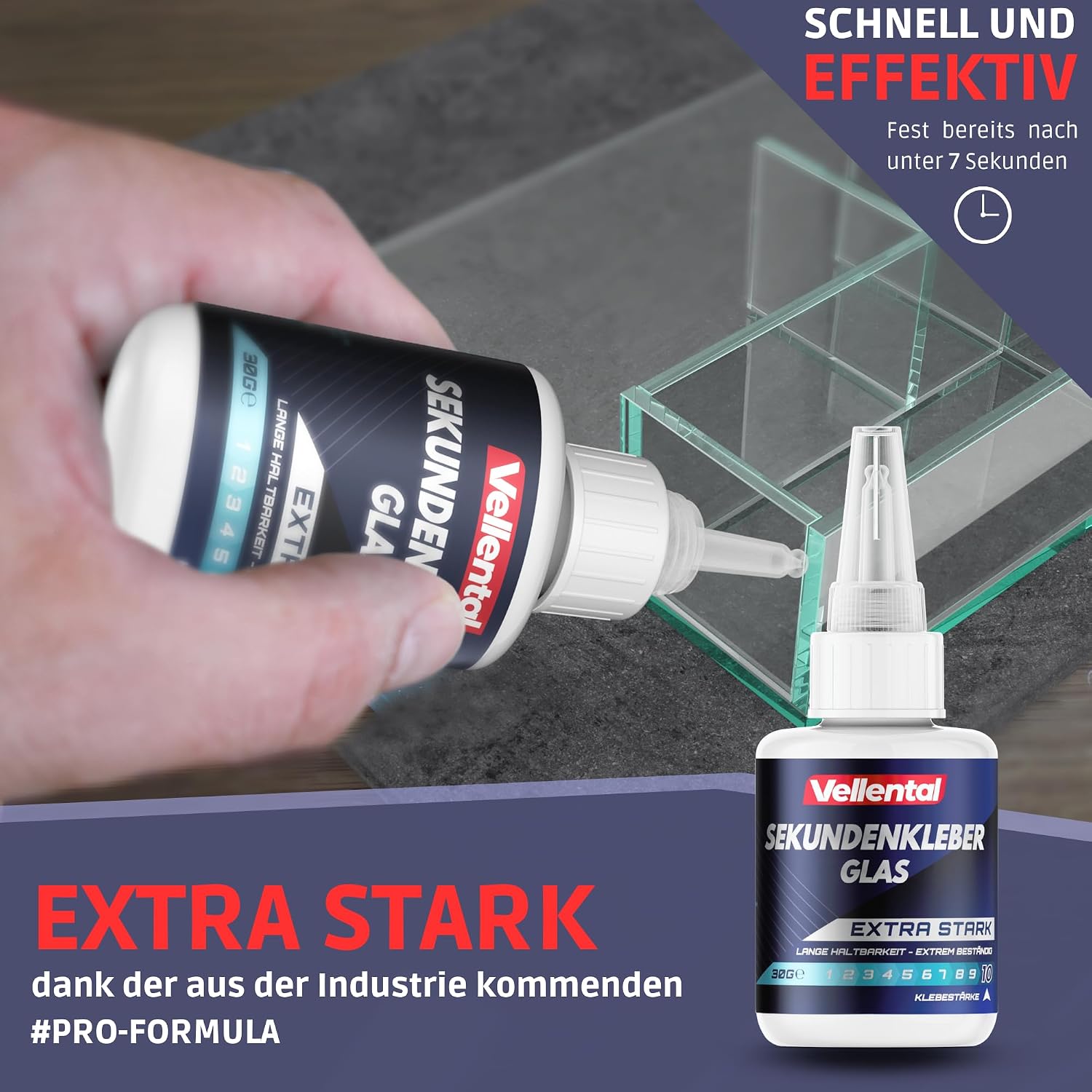 Thumbnail 1 de Vellental Glas-Kleber Sekundenkleber extra stark