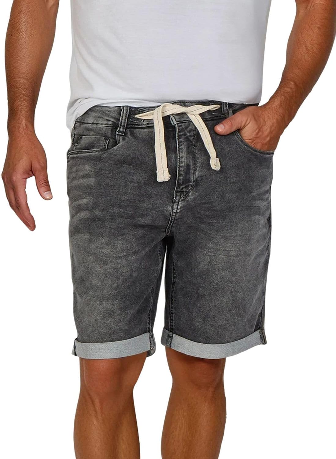 Detalle de Riverso Jeans Shorts Herren – Regular Fit, Denim im 5-Pocket Stil