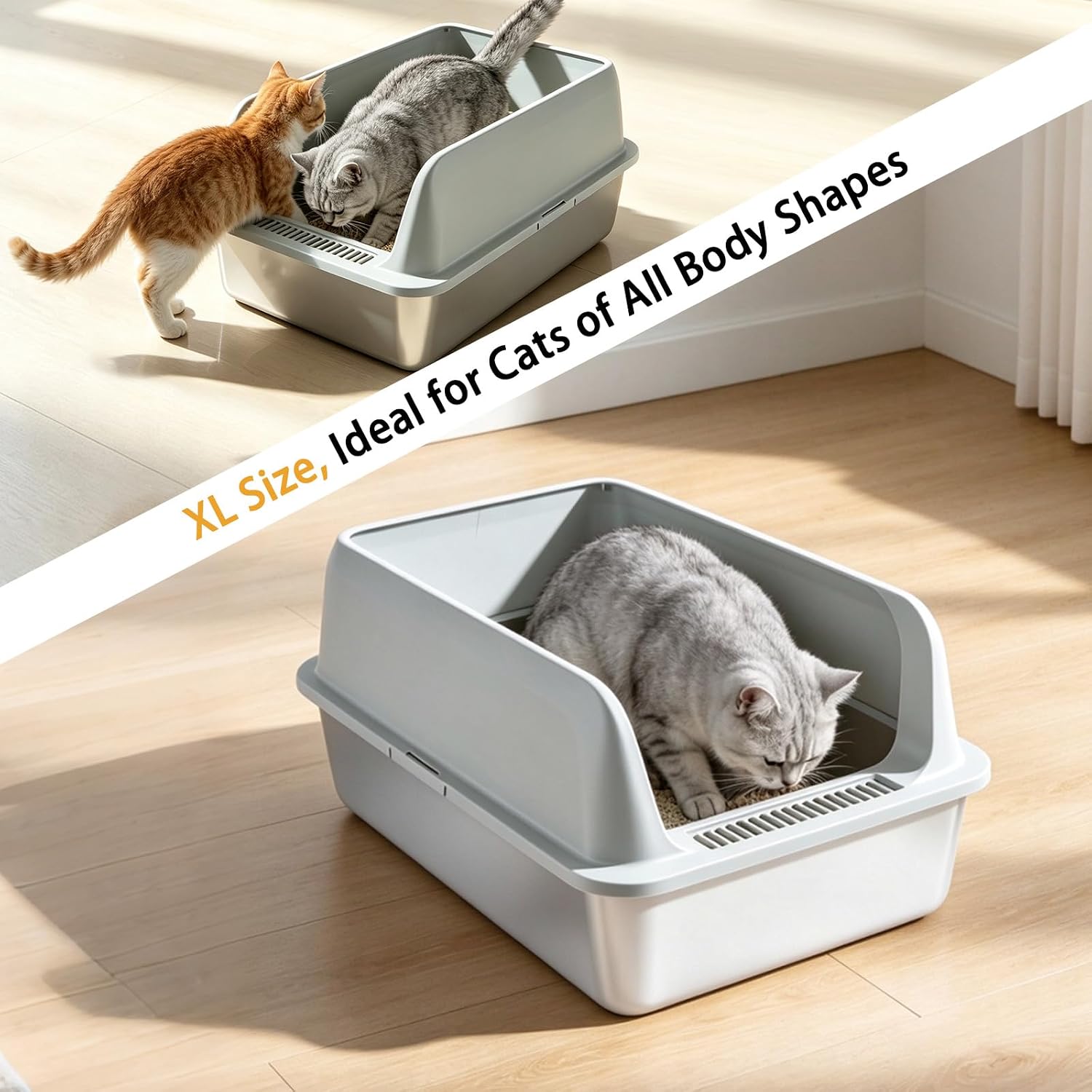 Thumbnail 5 de Camvivid Cam-OTCLBox-XL-2-4 Stainless Steel Cat Litter Box, X-Large Gray