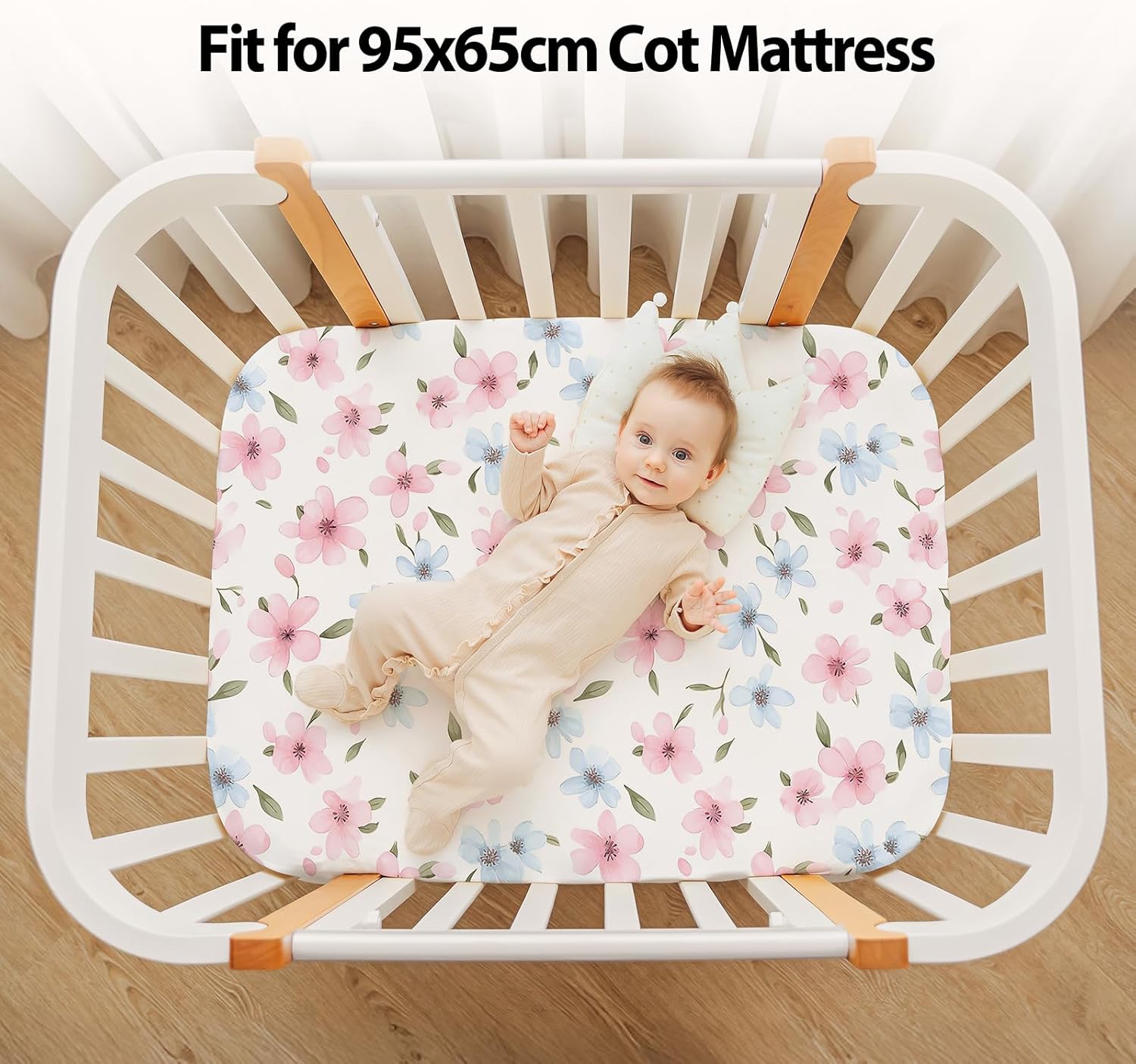 Thumbnail 3 de FIEMOL Travel Cot Sheets 95x65cm