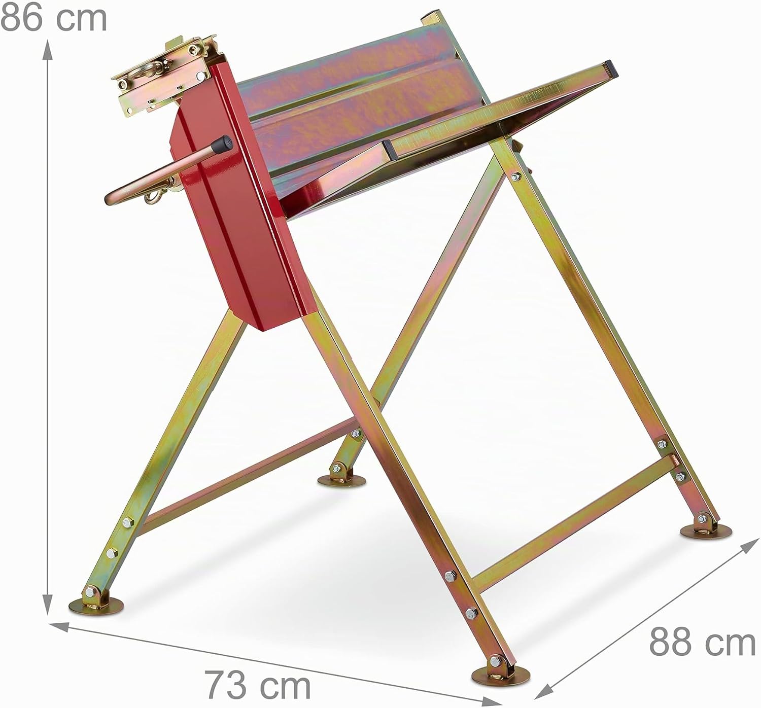 Thumbnail 3 de Relaxdays Cavalletto Taglialegna con Supporto Motosega — Pieghevole, Portata 120 kg, Dorato