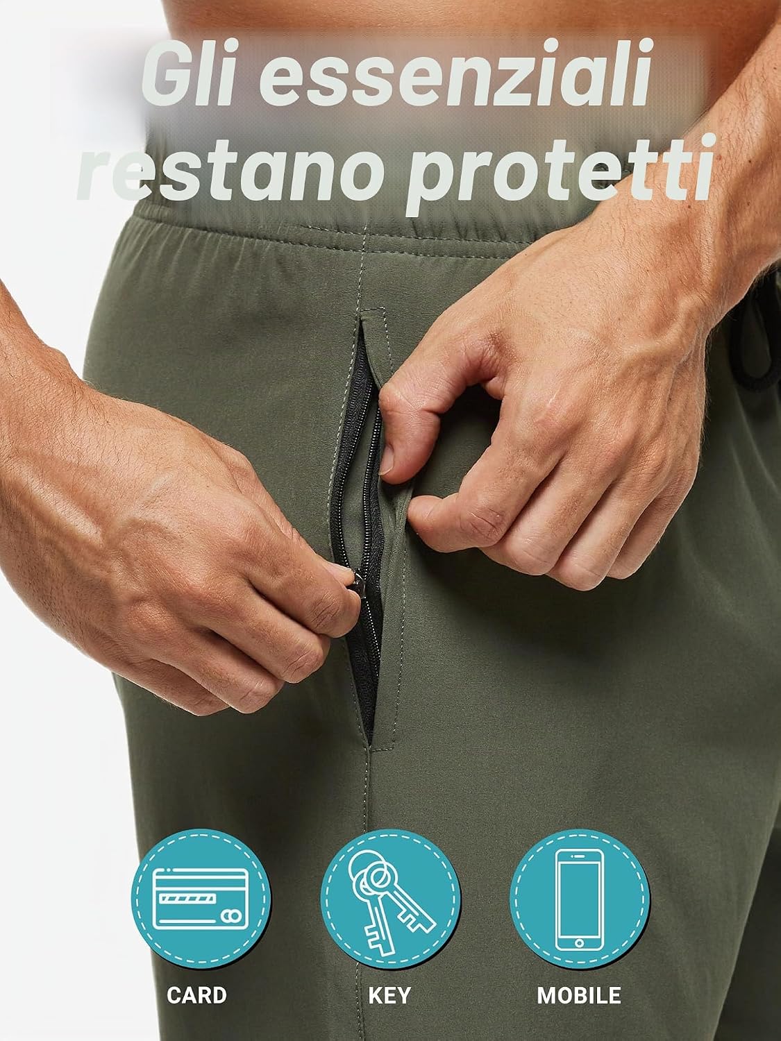Detalle de Arcweg pantaloncini da bagno uomo a asciugatura veloce con tasche e coulisse (trunks da mare)