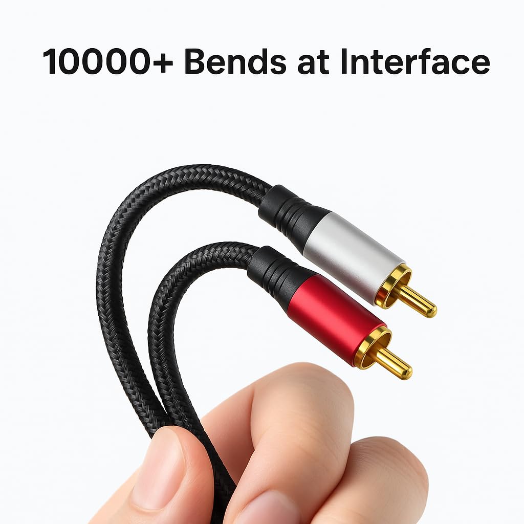 Thumbnail 3 de SSS·GRGB 2RCA to 2RCA Audio Cable 50FT/15M – Gold-Plated, Nylon-Braided Copper Core