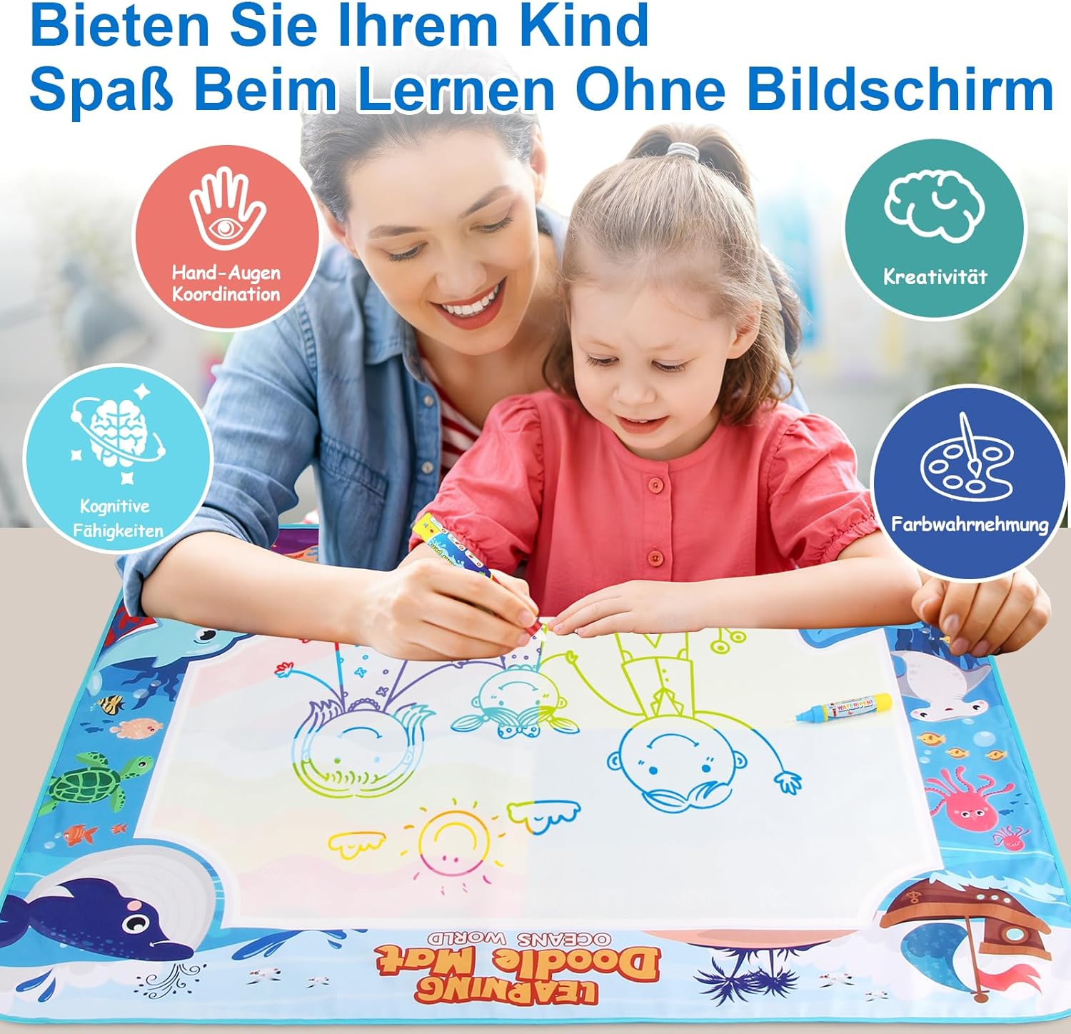 Detalle 2 de chellago Malmatte Aqua Magic fĂŒr Kinder ab 1 Jahr đš