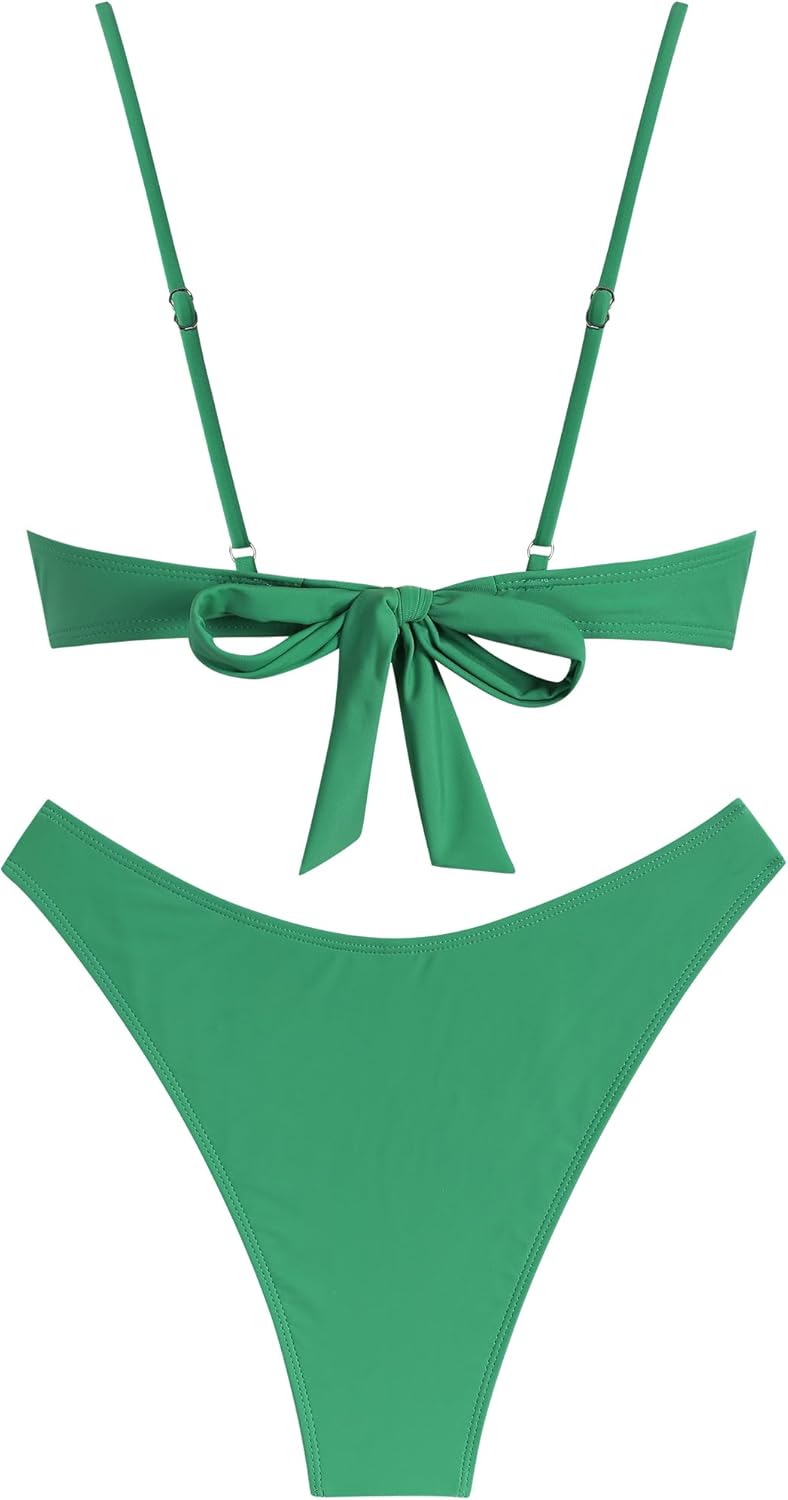 Thumbnail 5 de ZAFUL Women High Cut Bikini Set (String, Underwire, Brazilian Cheeky) with Cut-Out Details