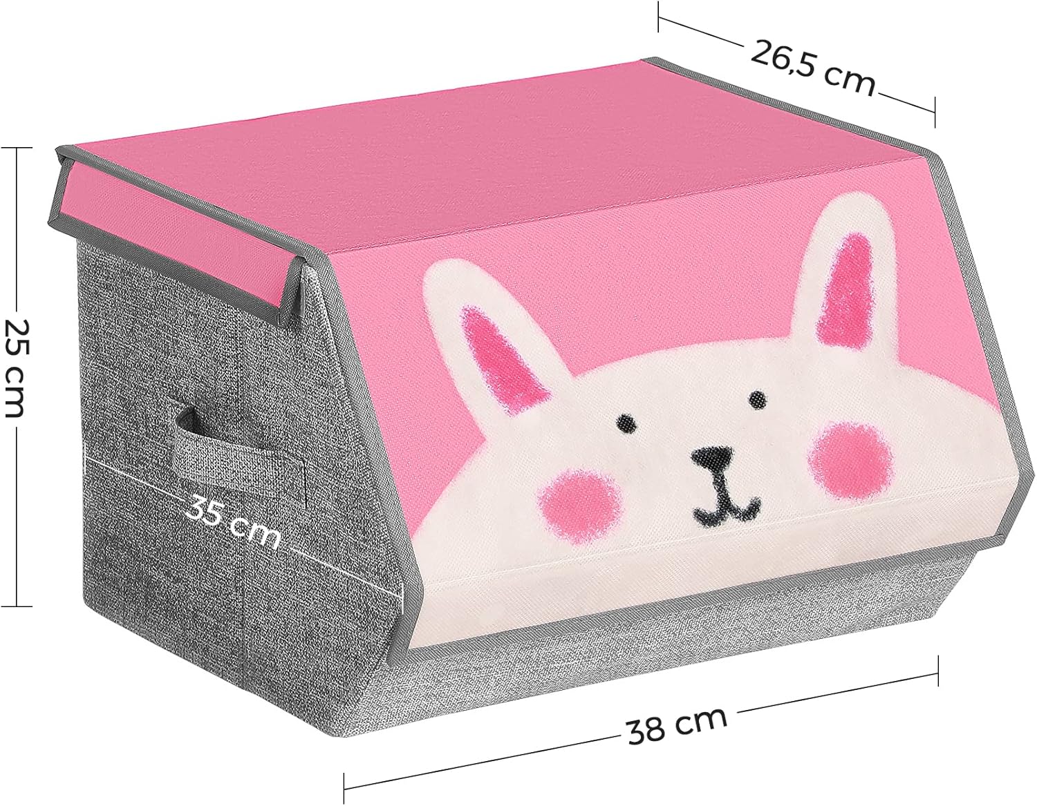 Thumbnail 6 de SONGMICS RFB760P01 – Lot de 3 boîtes de rangement pour enfant, empilables et pliables, avec couvercles magnétiques