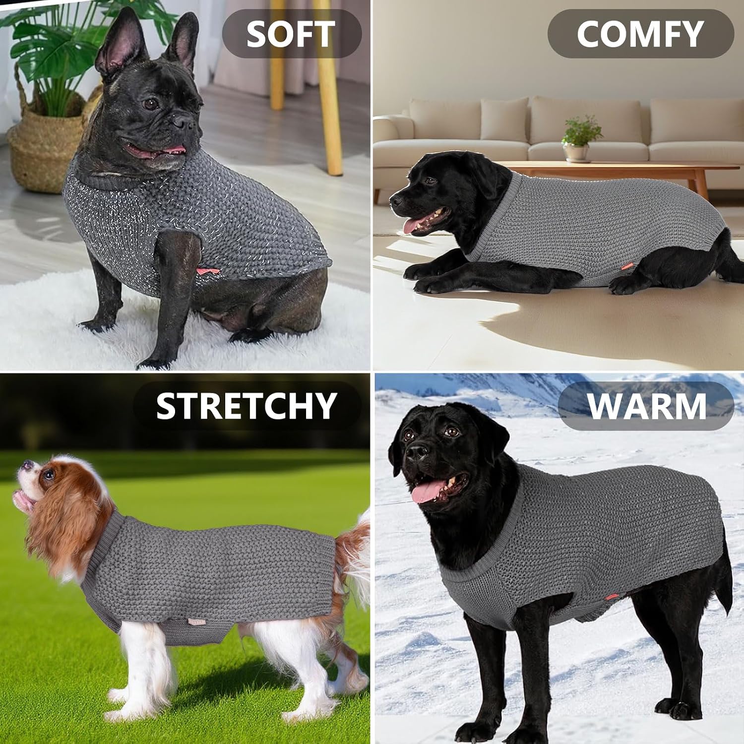 Detalle 2 de KYEESE Dog Sweater in Reflective Acrylic Knit